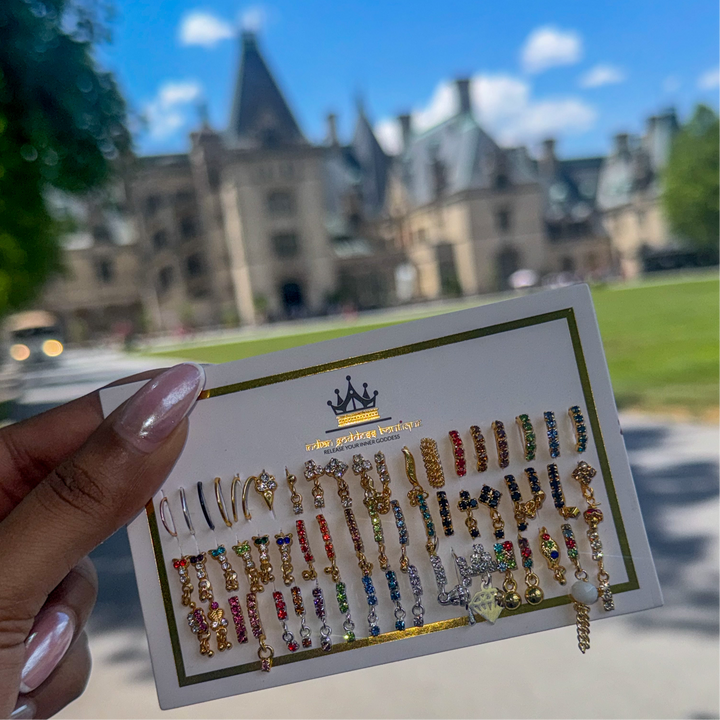 Phenomenal Set of 57 Colored Nose Rings