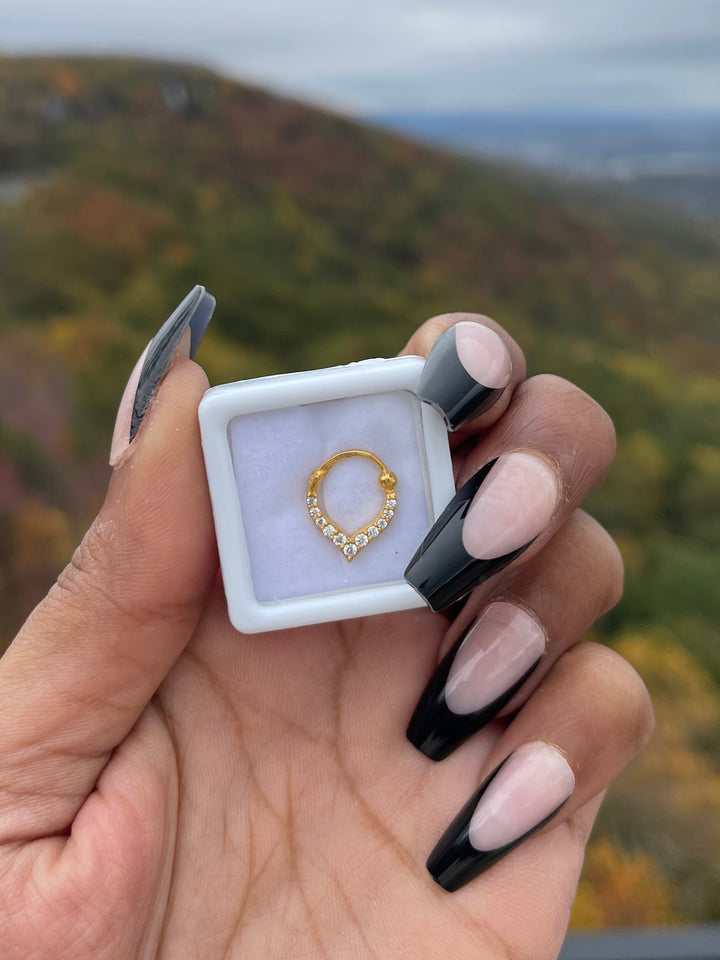 Pointy Diamond Septum Ring