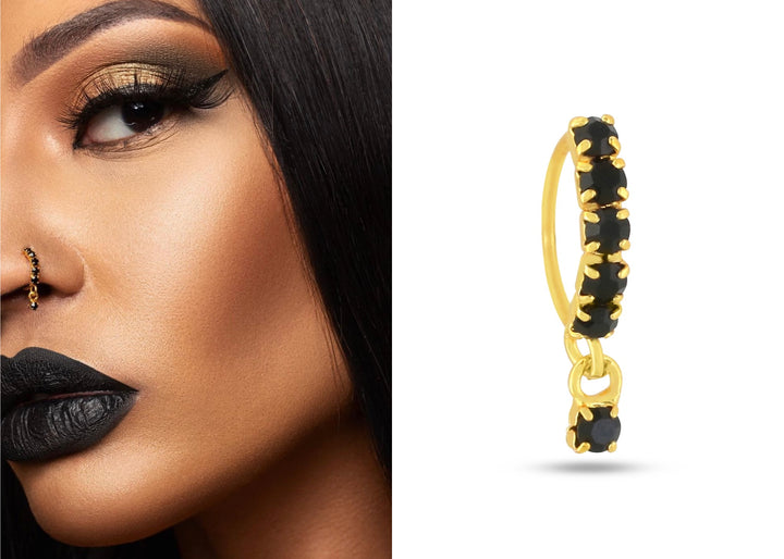 Black Diamond Dangling Nose Ring