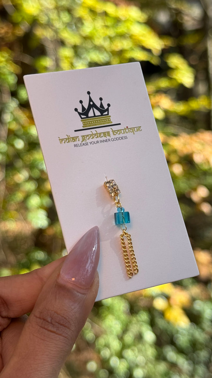 Block Dangling Nose Ring