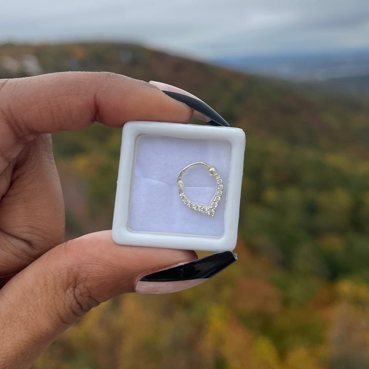 Pointy Diamond Septum Ring