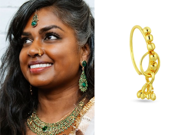 Crown Hoop Nose Ring, Gold Plated and Silver available
