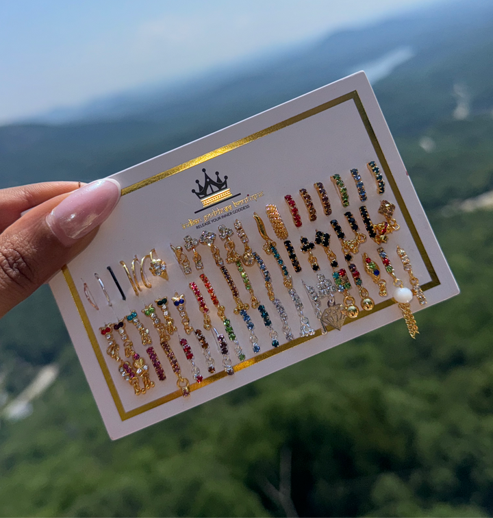 Phenomenal Set of 57 Colored Nose Rings