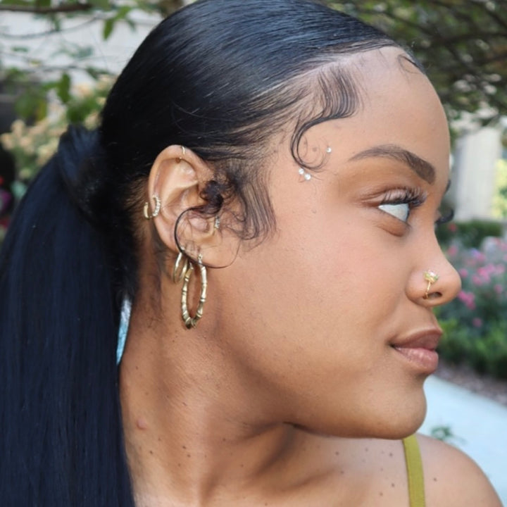 Pink Tulip Nose Ring