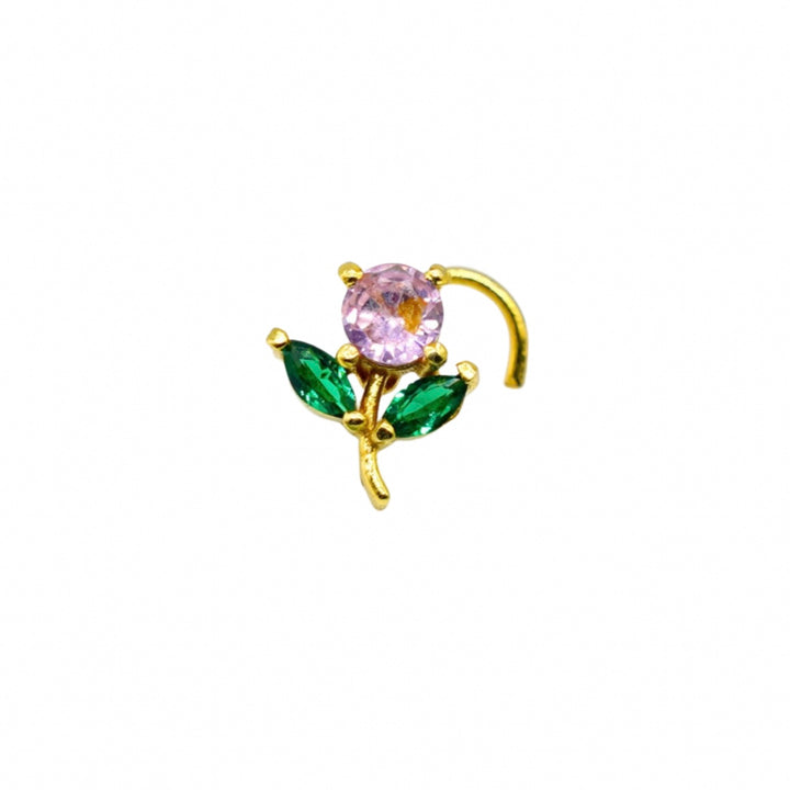 Pink Tulip Nose Ring