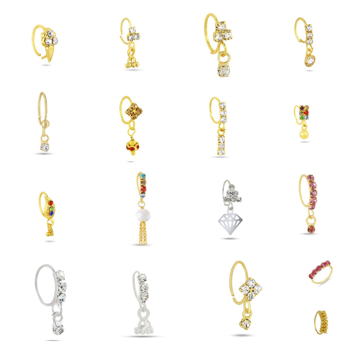 Phenomenal Set of 57 Colored Nose Rings