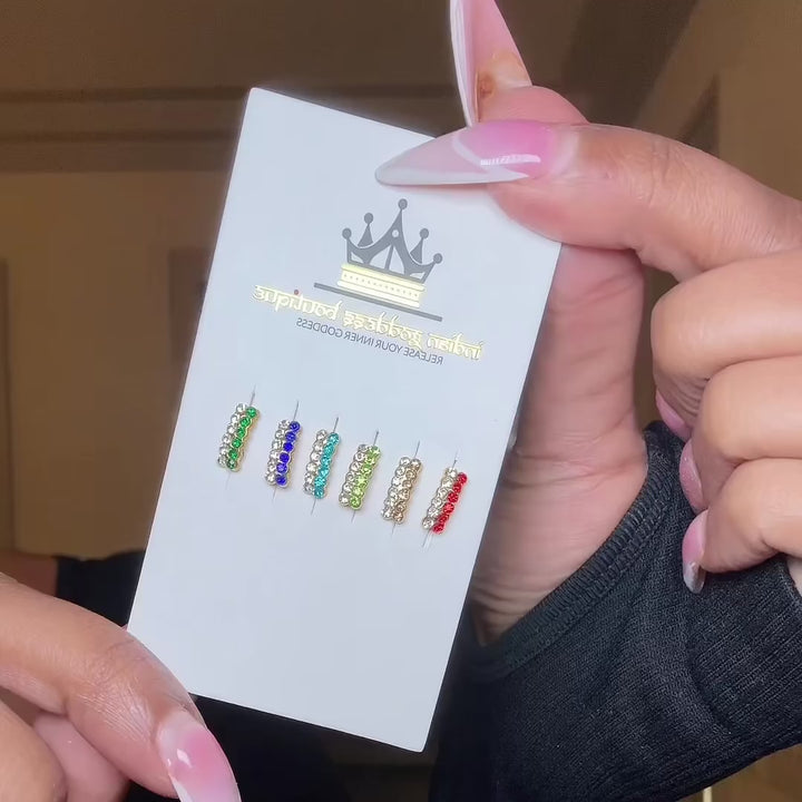 Thick Colored Diamond Nose Ring