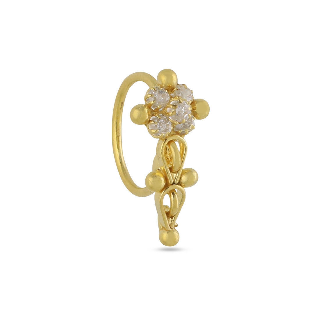 Gold Plated Decorative Cross Nose Ring