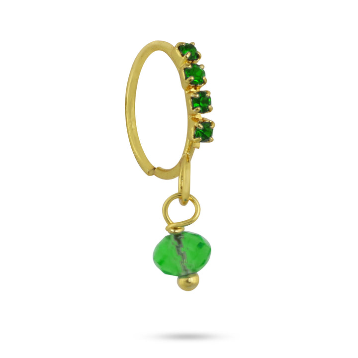 4 Colored Diamonds with Small Color Ball End Nose Ring