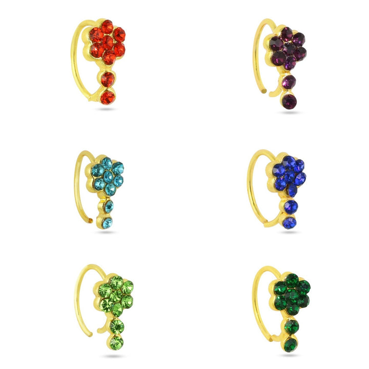 Colored Flower Nose Ring
