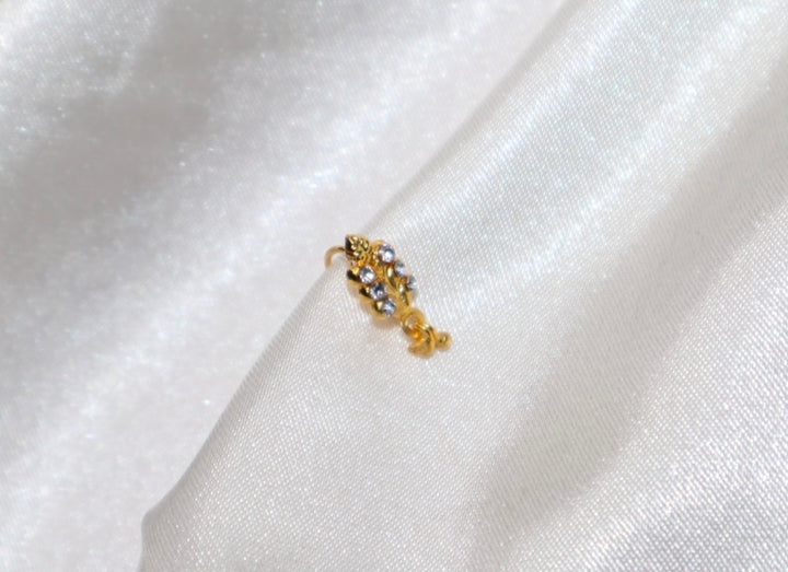 Color And Gold Leaf Dangling Nose Ring