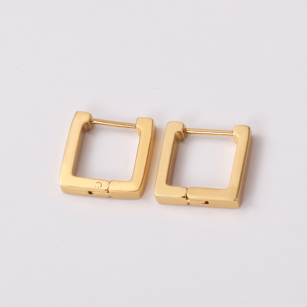 Thin Square Gold Earrings