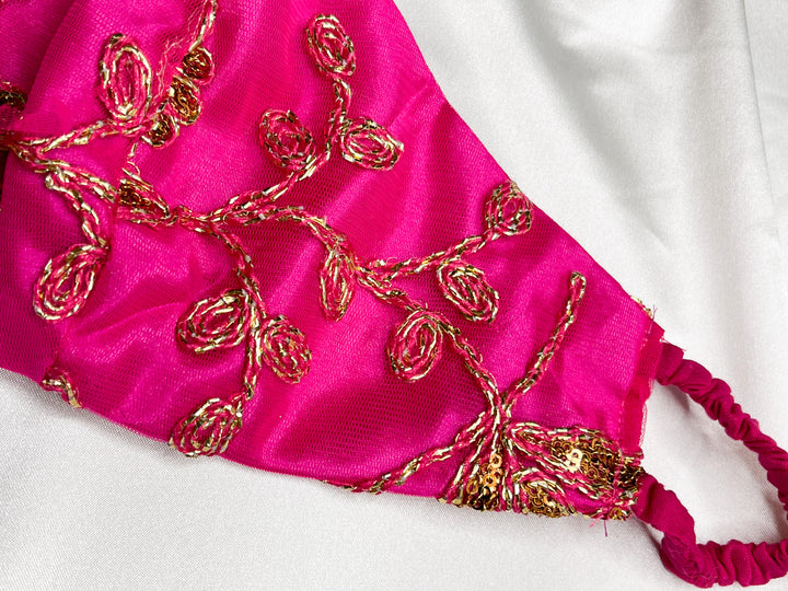Hot Pink and Gold Goddess Face Mask