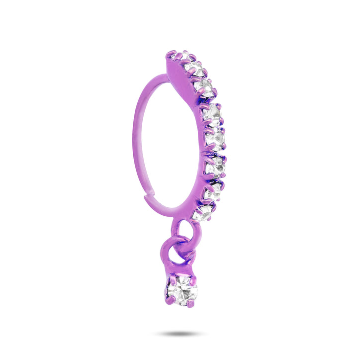 Neon Colored 9 Diamond Nose Ring Set