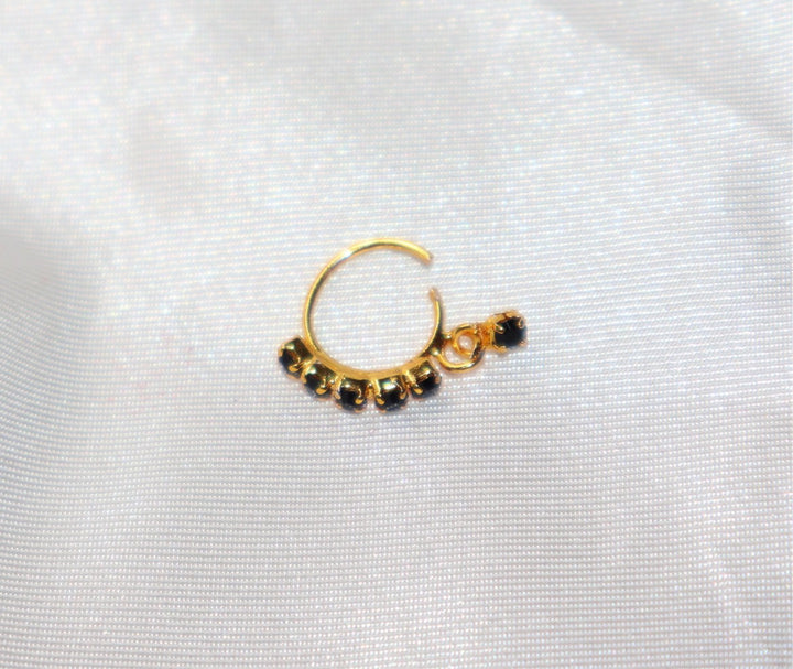 Black Diamond Dangling Nose Ring