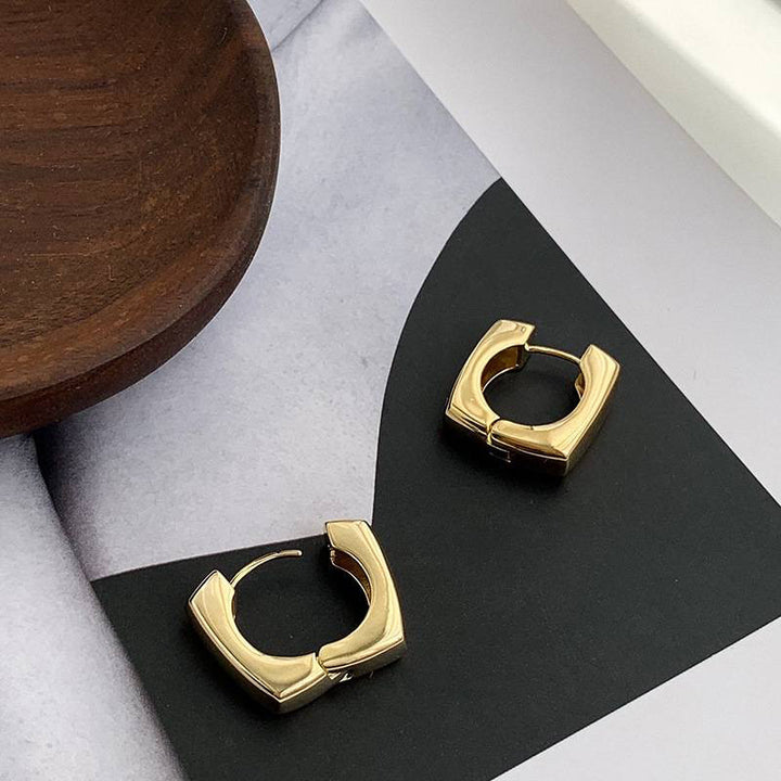 Square Gold Hoop Earrings
