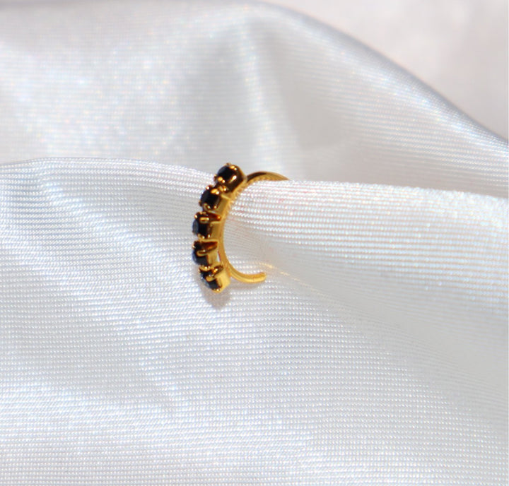 Black Diamond Hoop Nose Ring