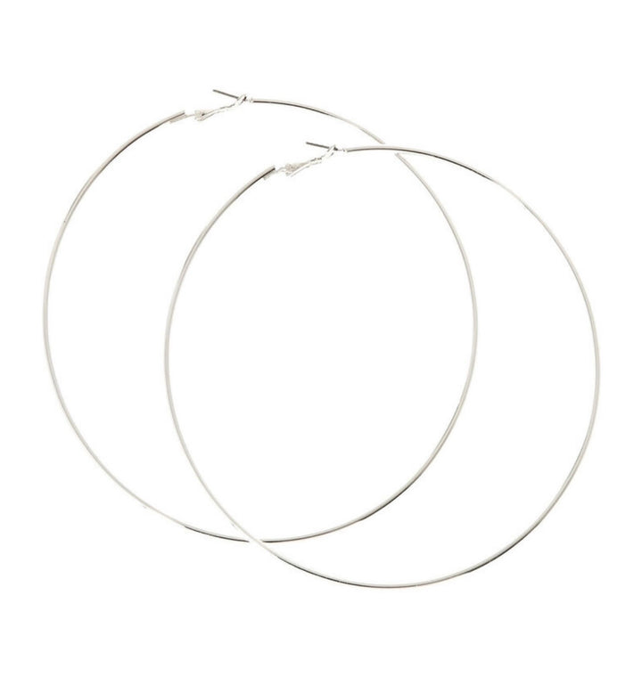Big Silver Hoop Earrings
