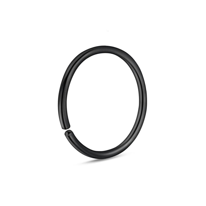 Set of Black Hoop Nose Rings