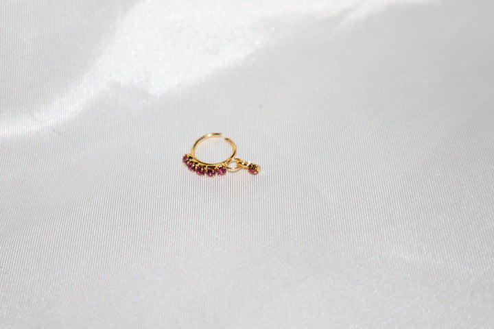 Hot Pink Dangling Nose Ring