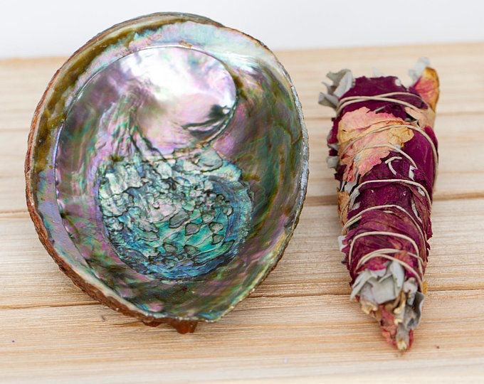 Abalone Shell with Rose Sage