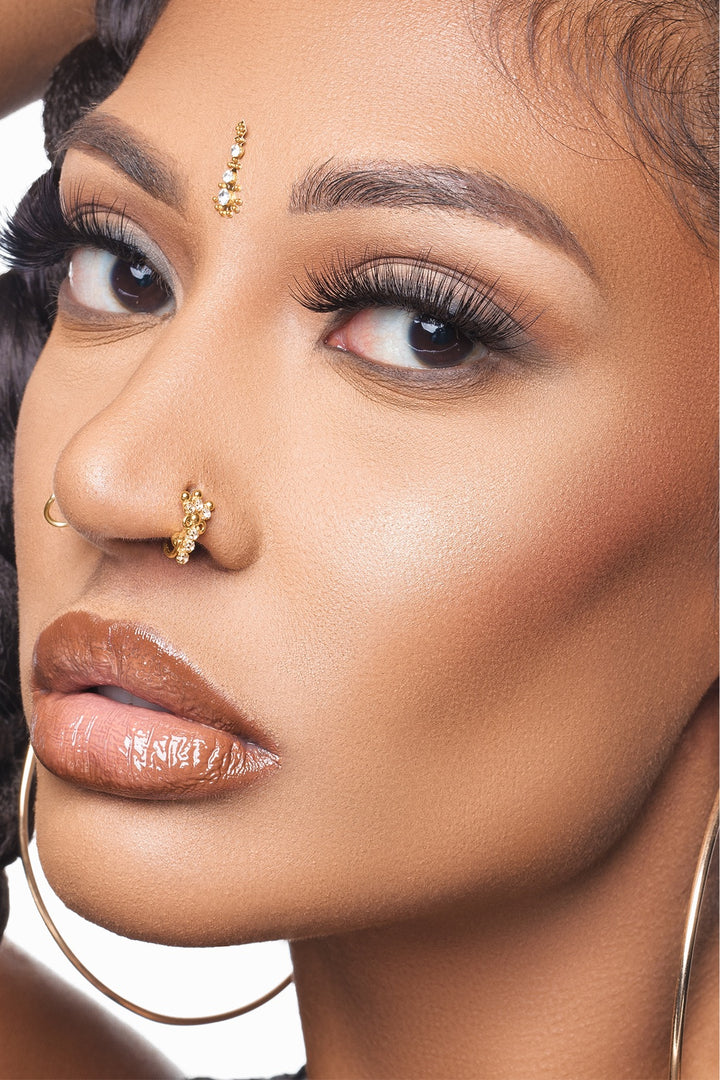 14k Gold Plated Gold Nose Ring in Trident Design