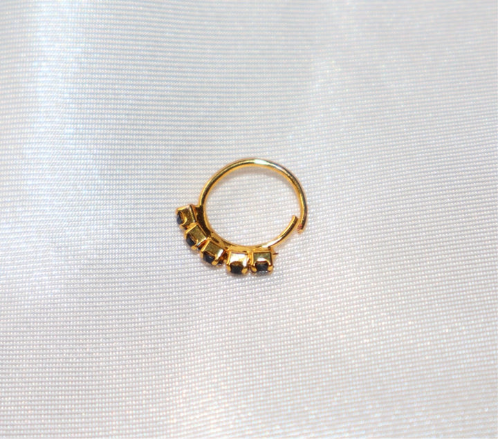 Black Diamond Hoop Nose Ring