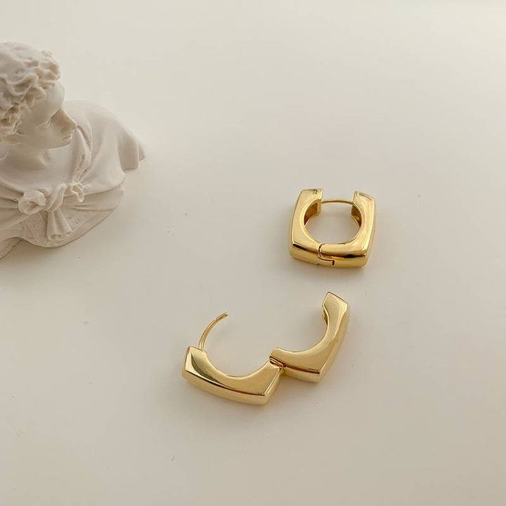 Square Gold Hoop Earrings