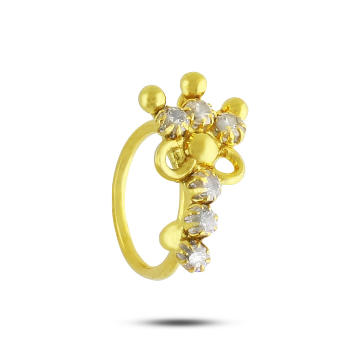 14k Gold Plated Gold Nose Ring in Trident Design