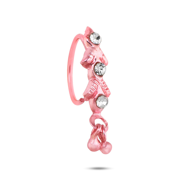 Neon Colored Christmas Tree 6 Nose Ring Set