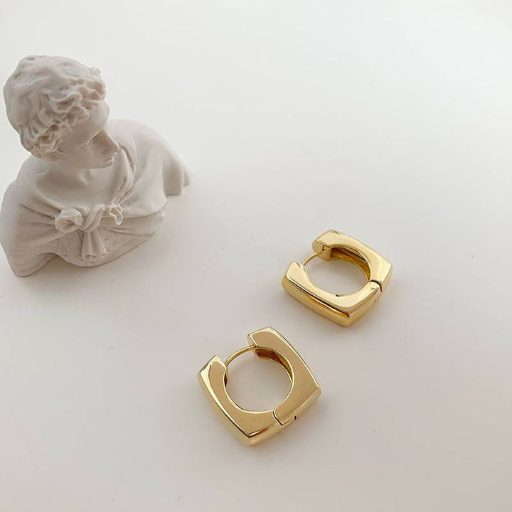 Square Gold Hoop Earrings