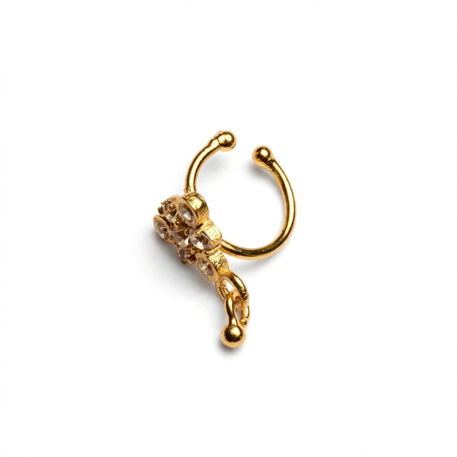 Gold Plated McKana Flower Hoop Nose Ring