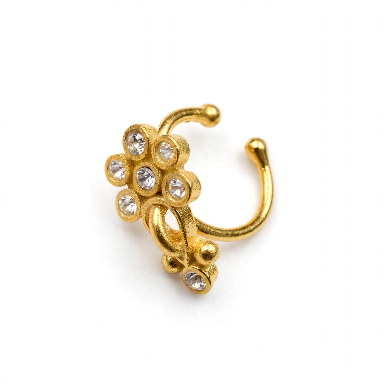 Gold Plated Flower Hoop Nose Ring