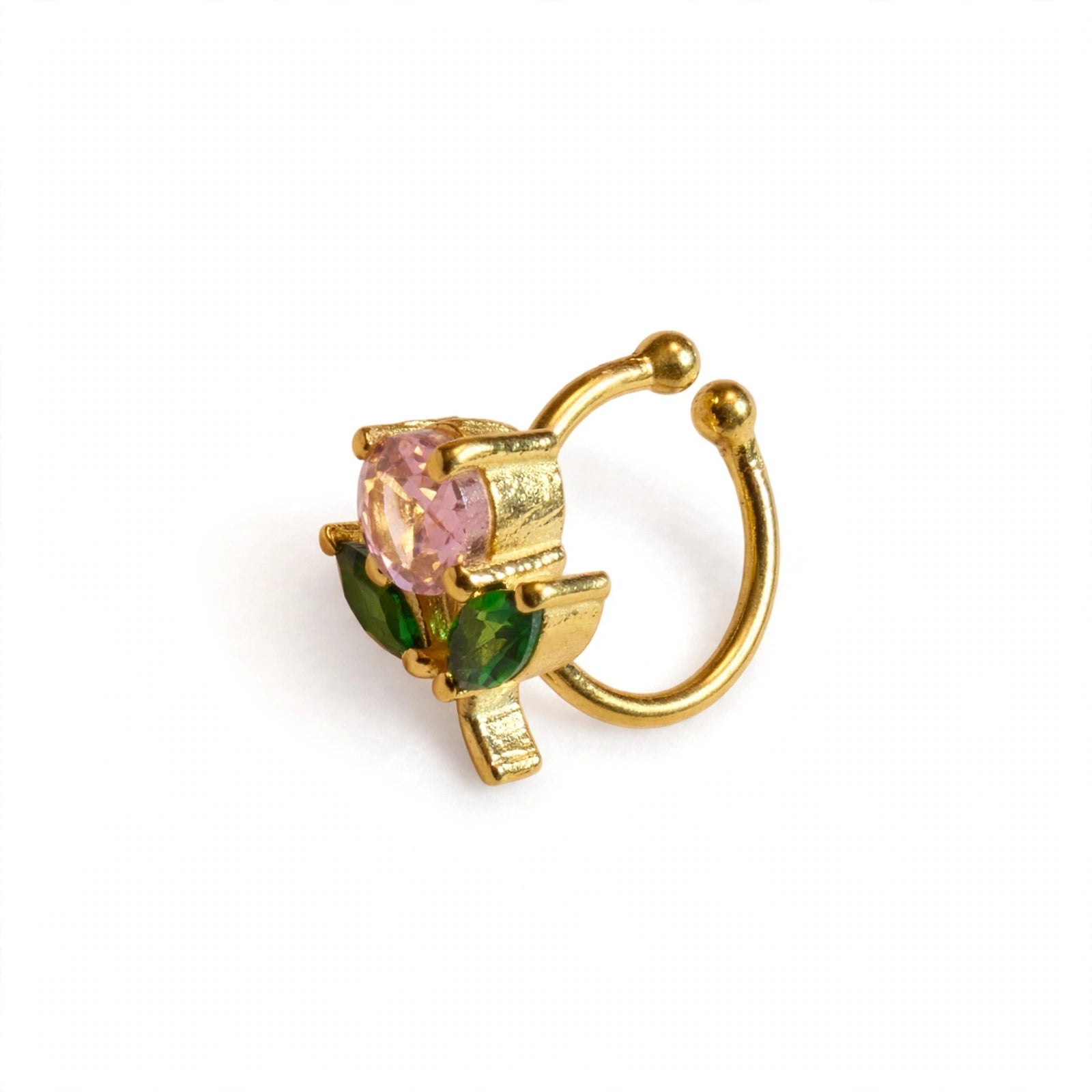 Pink Tulip Nose Ring