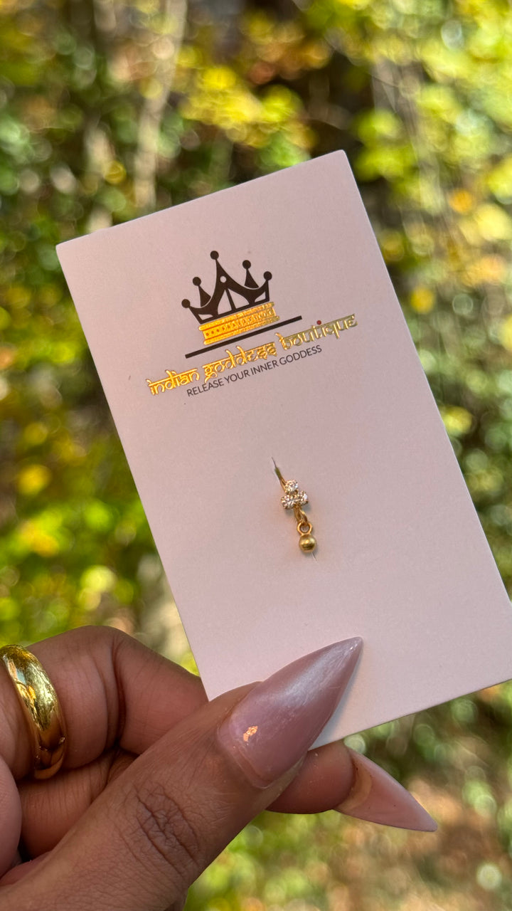 Flower Nose Ring With Ball End