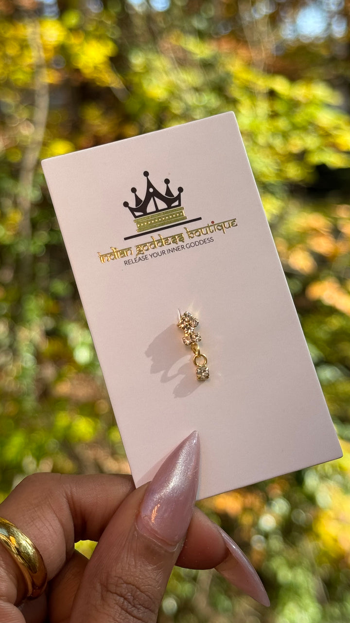 Diamond Spade Dangling Nose Ring
