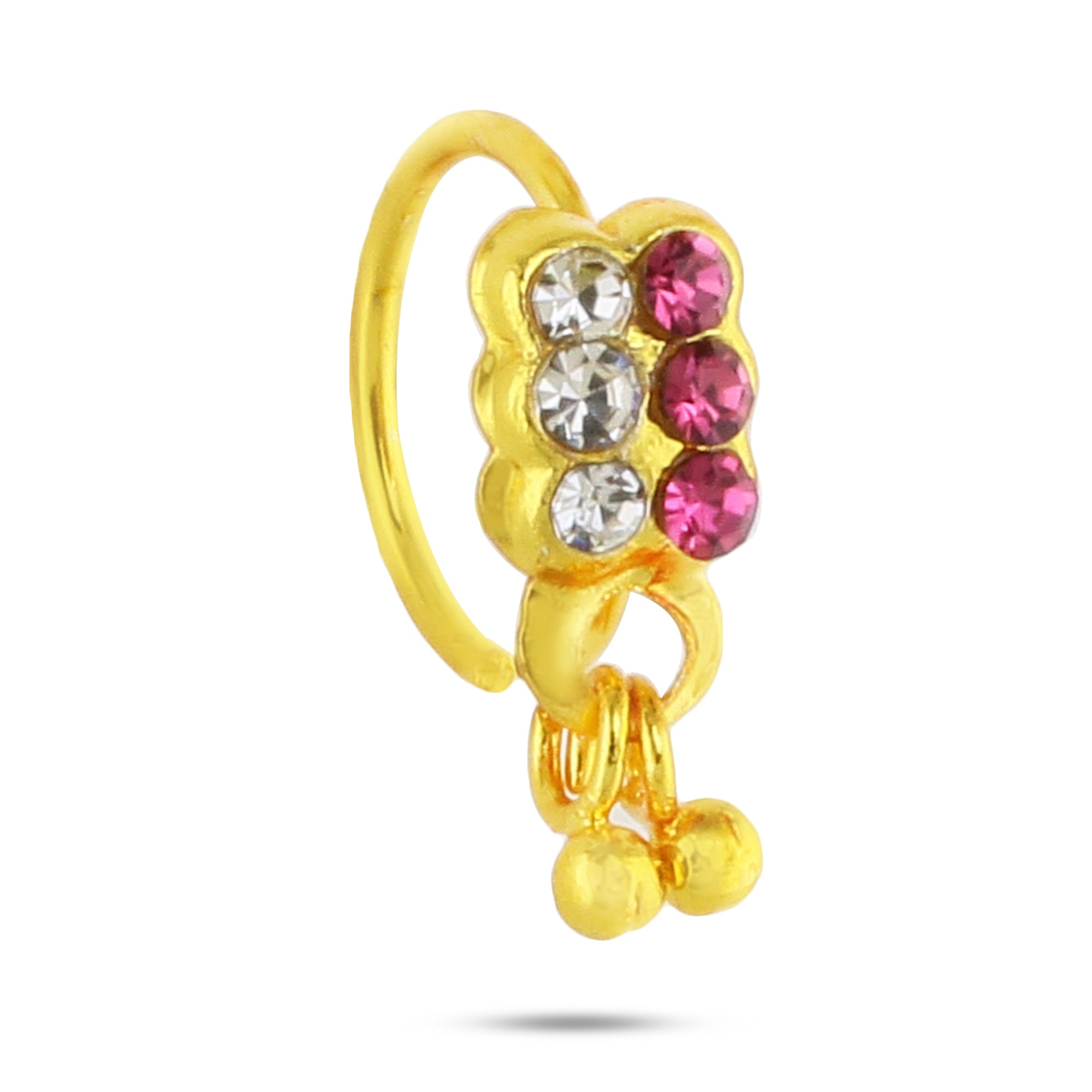 Pink Square Dangling Nose Ring