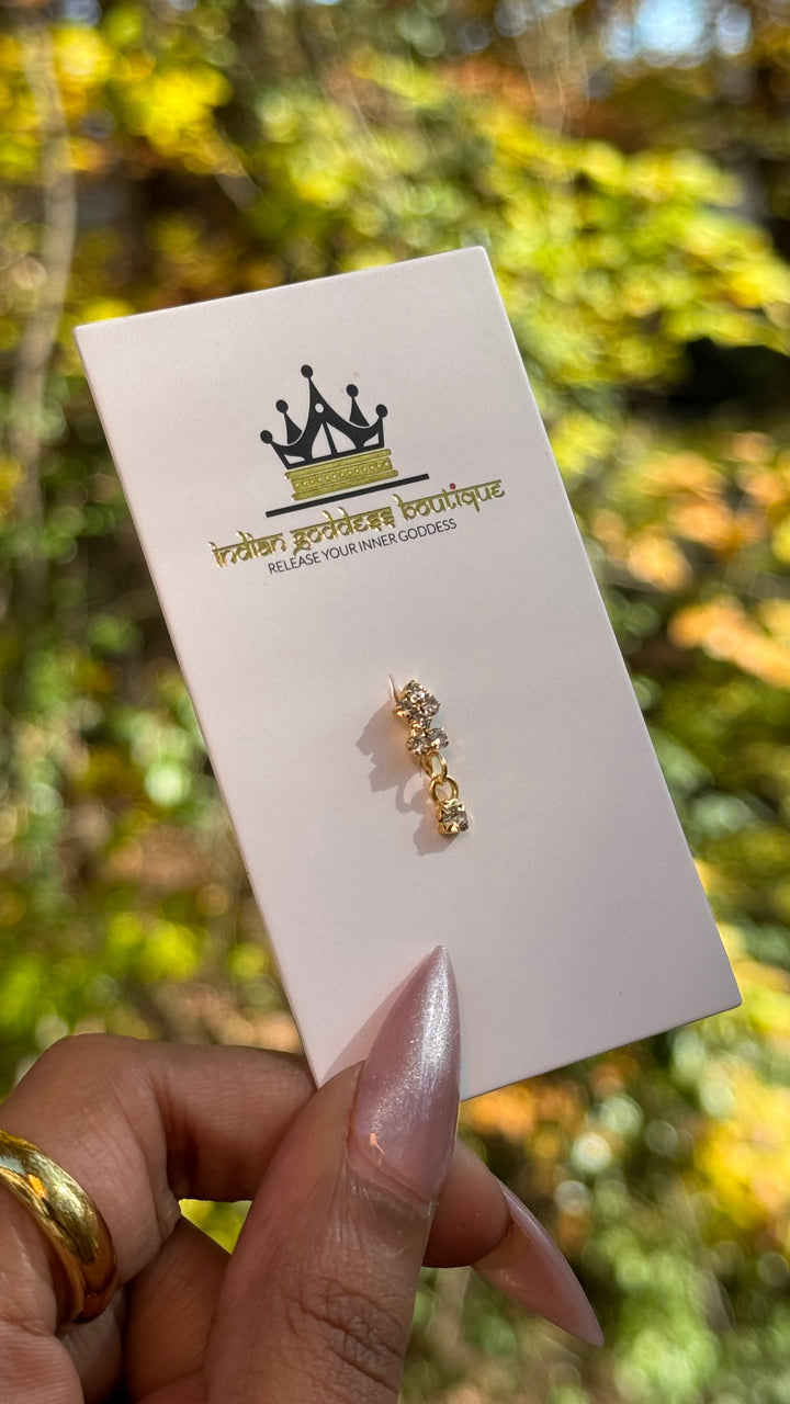 Diamond Spade Dangling Nose Ring