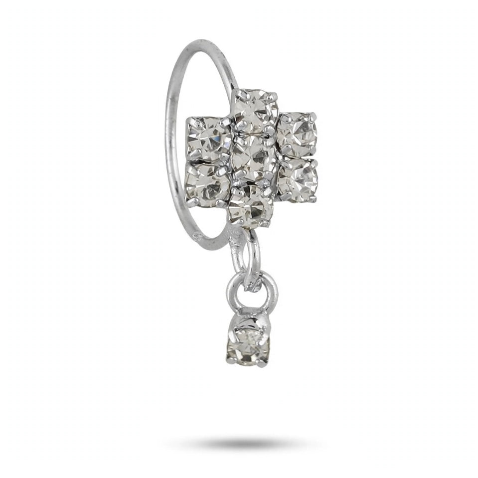 Honeycomb with Diamond Dangling End Nose Ring