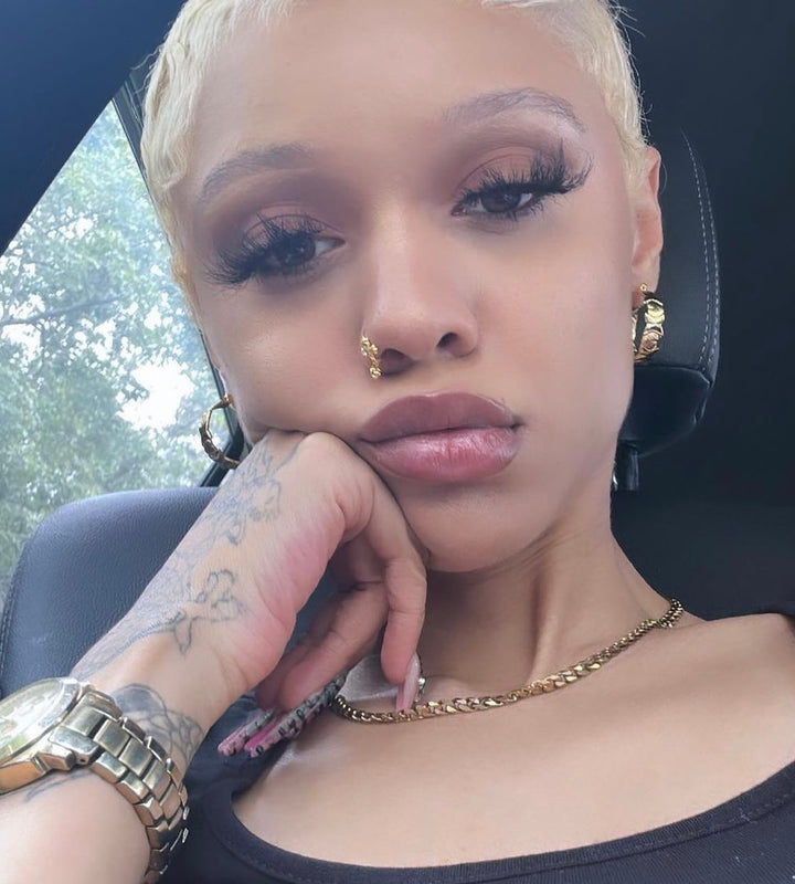 Gold Plated Ornamental Cross Nose Ring
