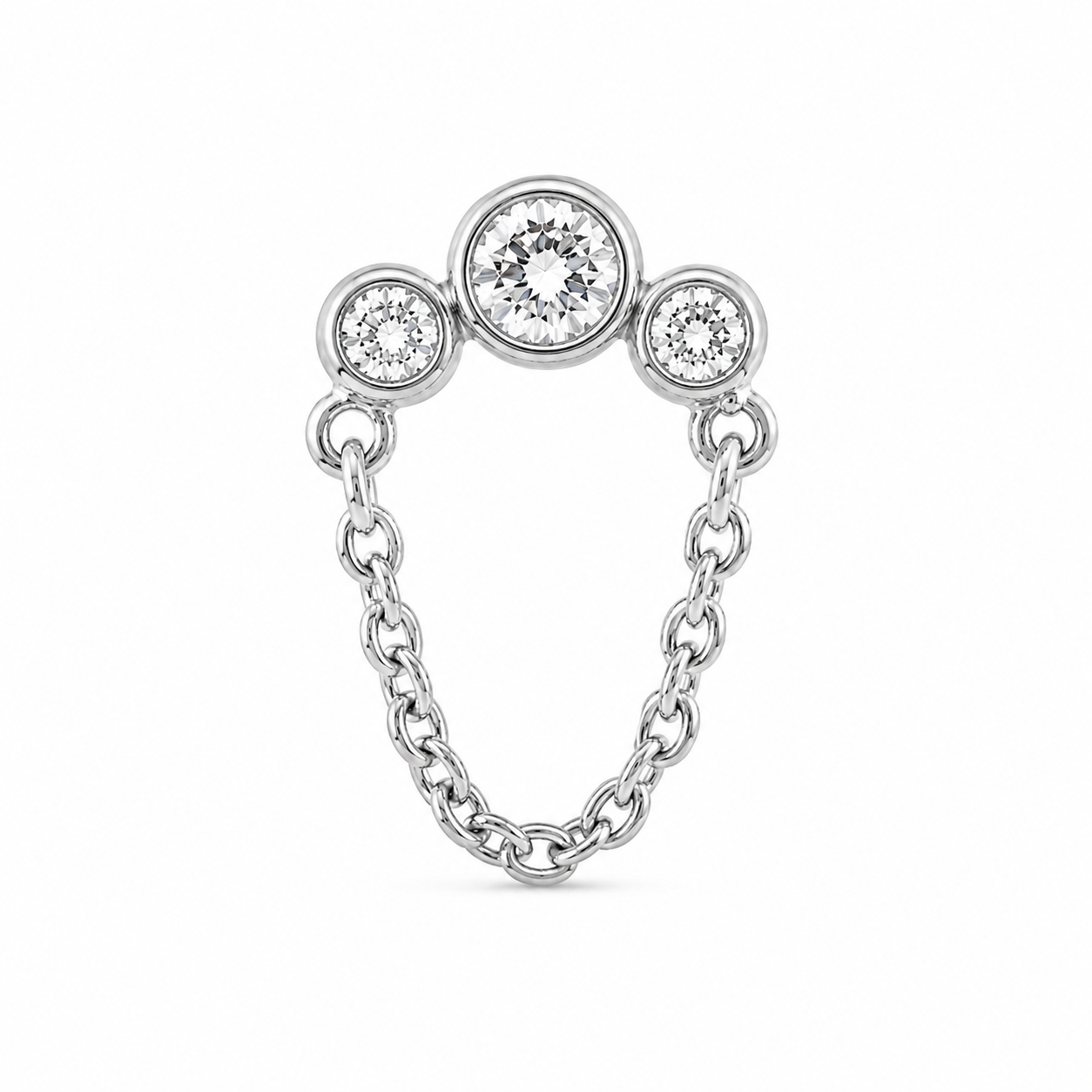 Diamond And Chain Nose Ring