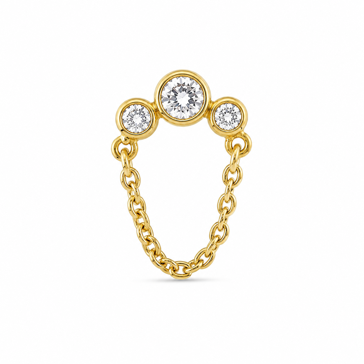 Diamond And Chain Nose Ring