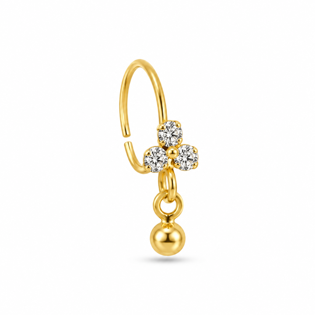 Flower Nose Ring With Ball End