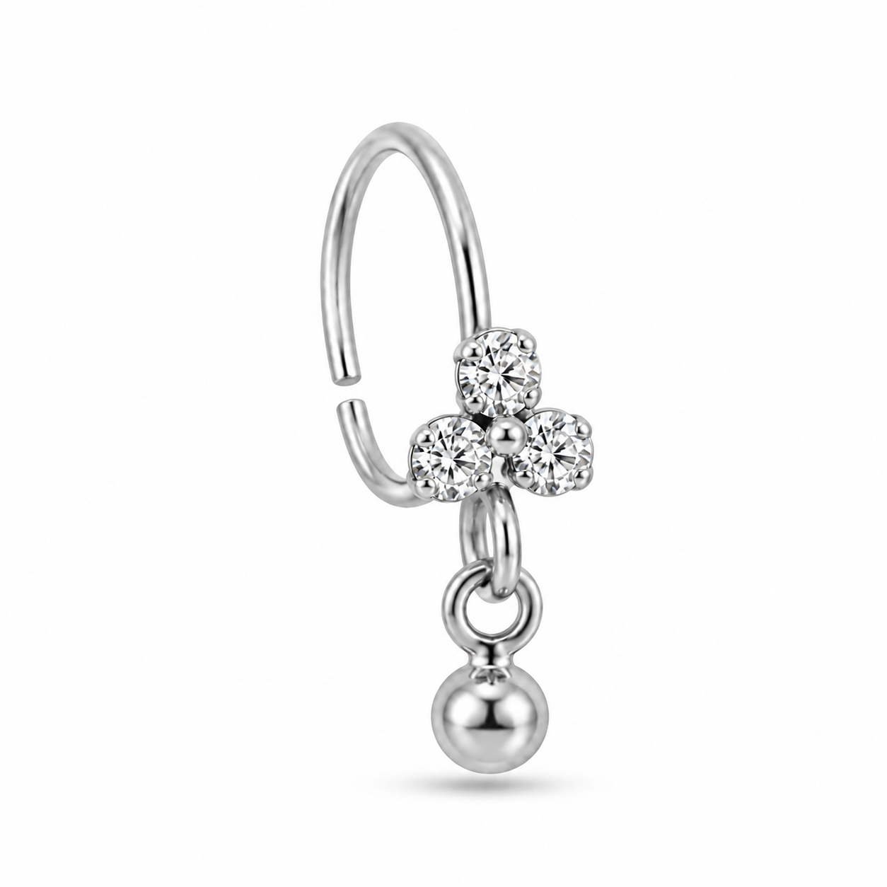 Flower Nose Ring With Ball End