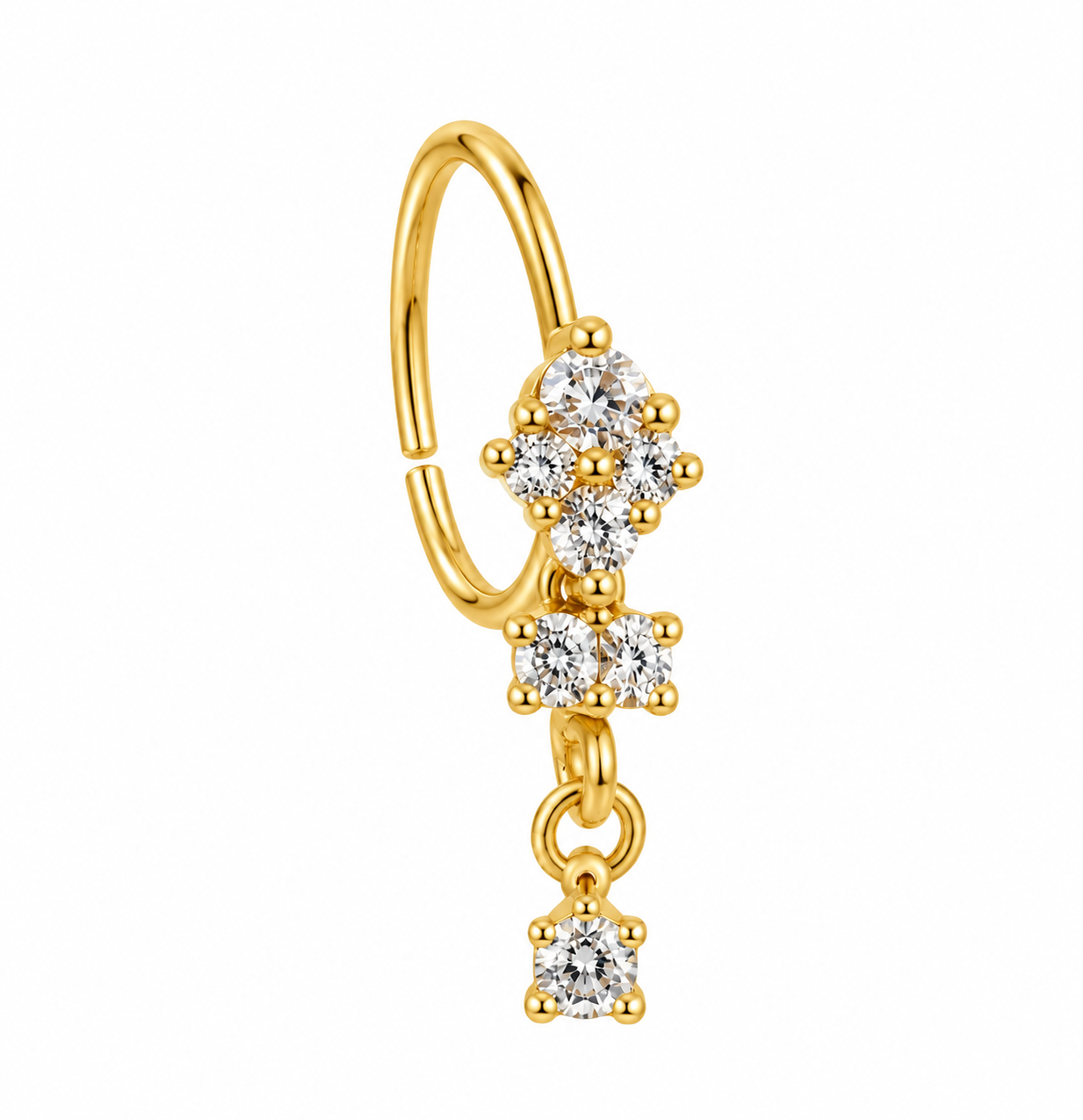 Diamond Spade Dangling Nose Ring