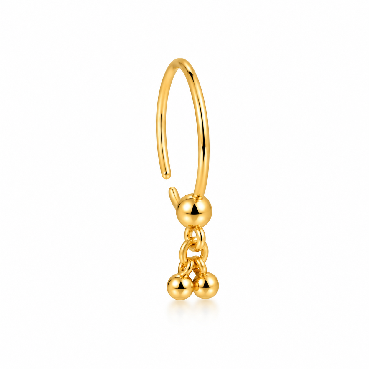 Gold Ball Dangling Nose Ring