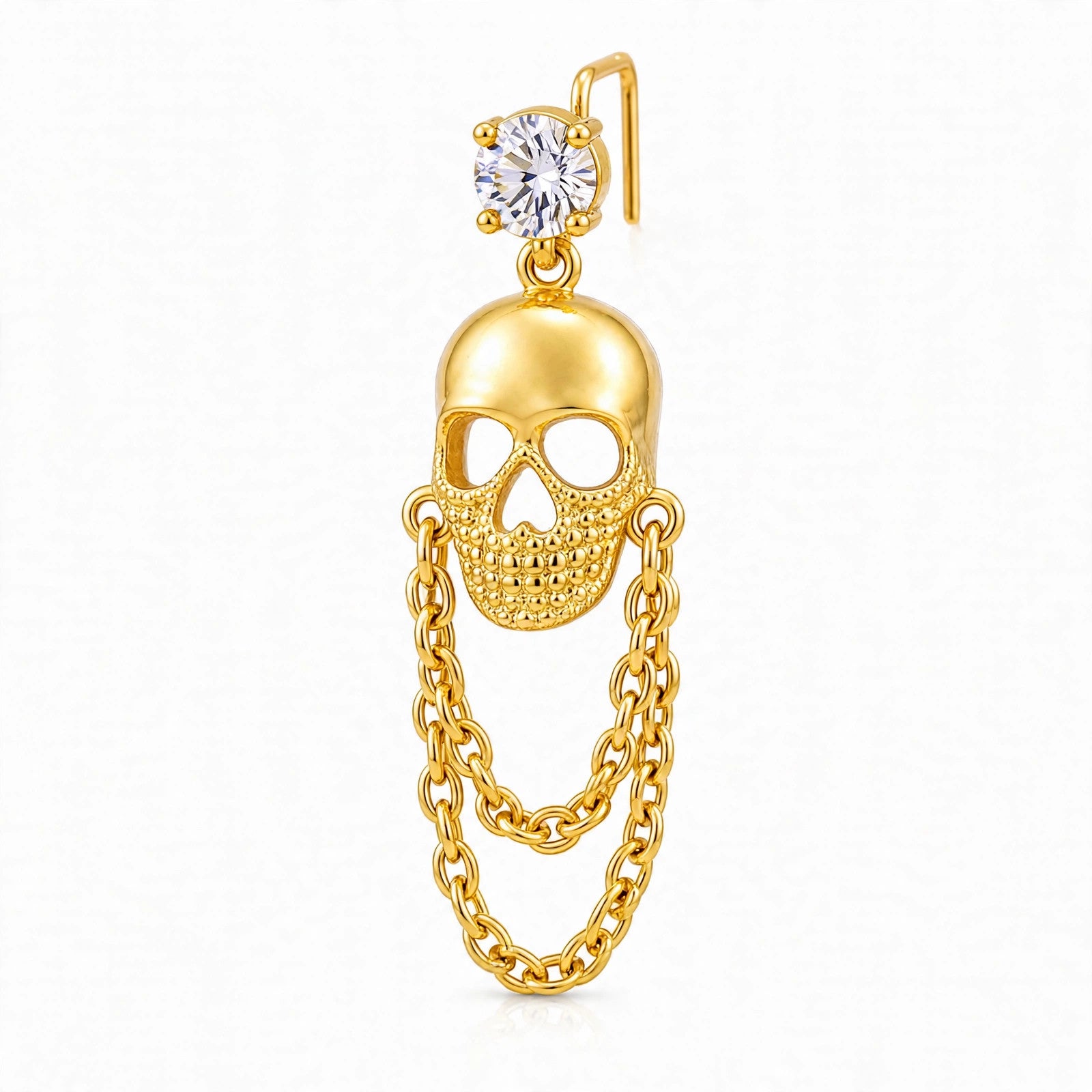 Skull Chain Nose Ring