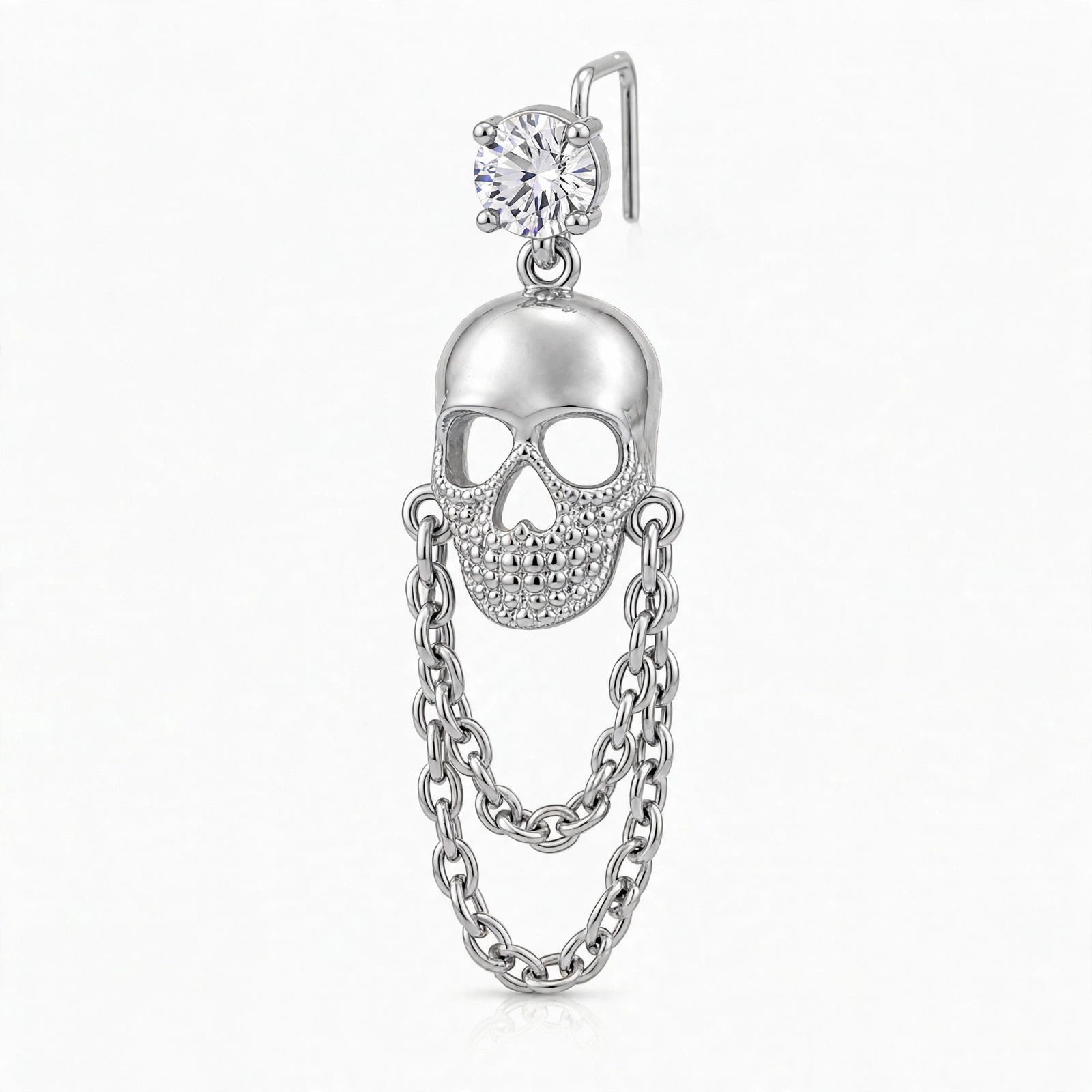 Skull Chain Nose Ring