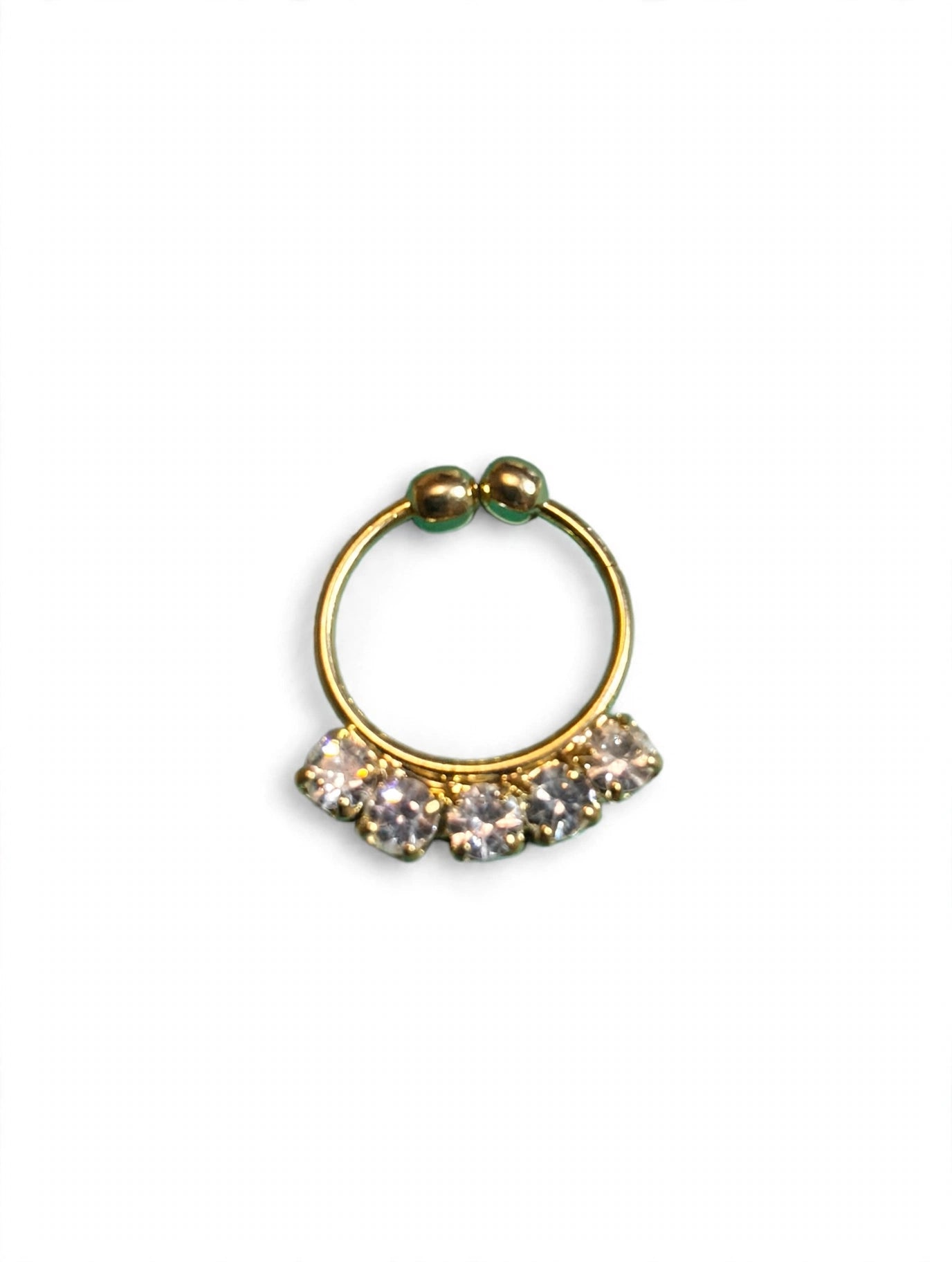 5 Diamond Gold Septum Hoop Nose Ring