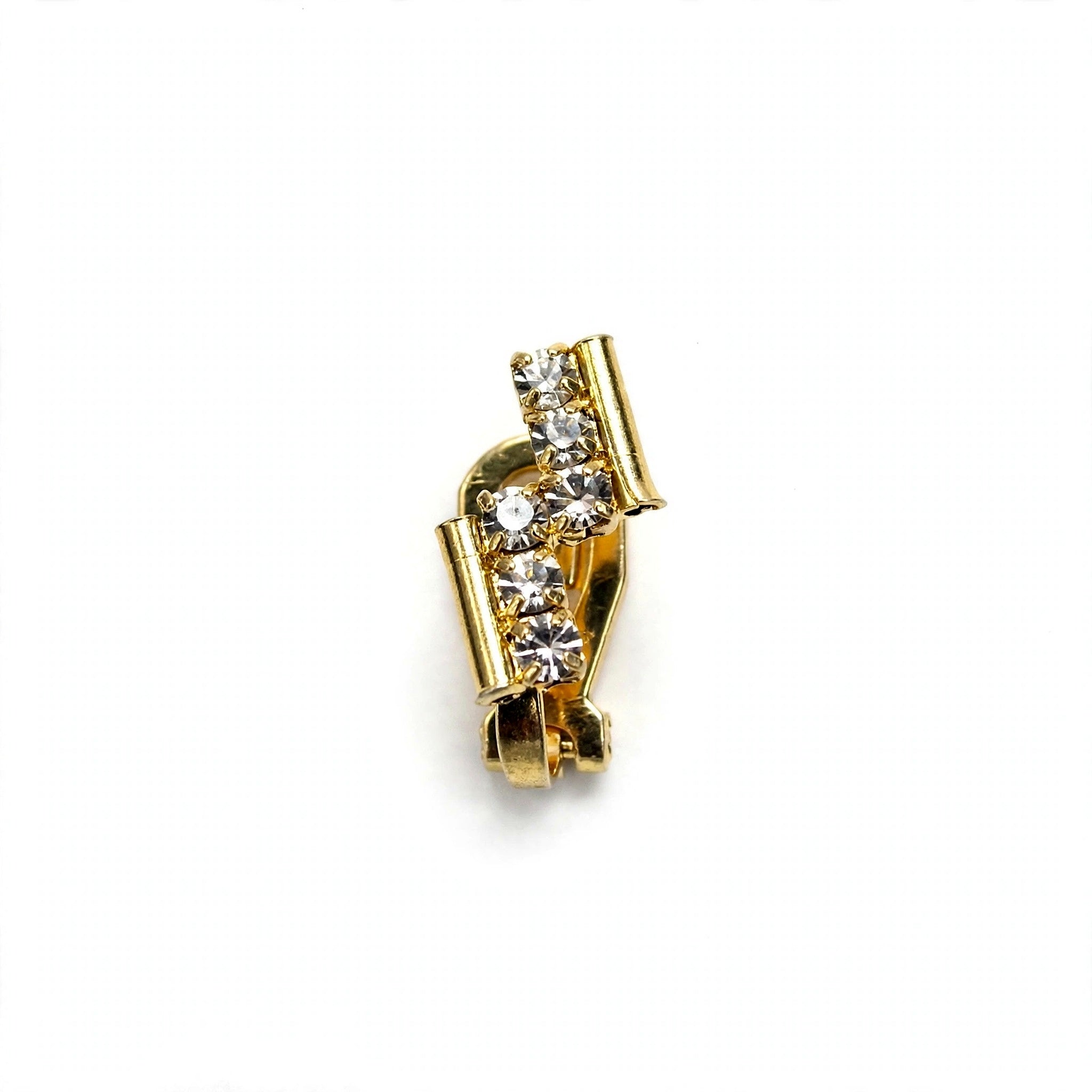 Gold Diamond Lightening Bolt Clip On Nose Ring